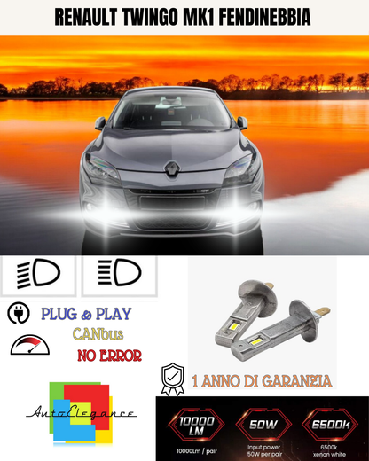 🔥KIT LED H1 RENAULT TWINGO MK1 6000K BIANCO FENDINEBBIA 🔥