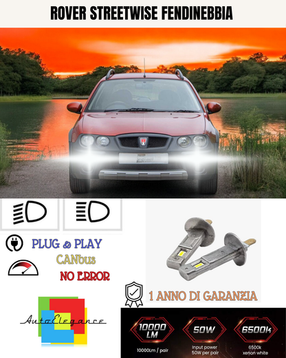🔥KIT LED H1 ROVER STREETWISE 6000K BIANCO FENDINEBBIA🔥