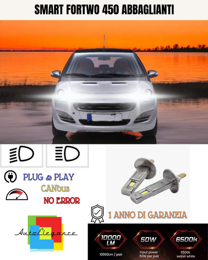 🔥KIT LED H1 SMART FORTWO 450 6000K BIANCO ABBAGLIANTI🔥