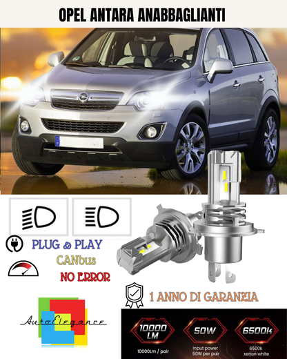 OPEL ANTARA H7 LED KIT 6000K WHITE 6000 LUMEN CANBUS LOW BEAM