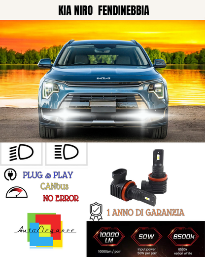 ⭐KIT LED H8  KIA NIRO  6000K BIANCO FENDINEBBIA ⭐