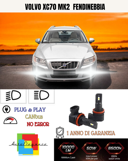 💫KIT LED H8 VOLVO XC70 MK2 6000K BIANCO FENDINEBBIA 💫