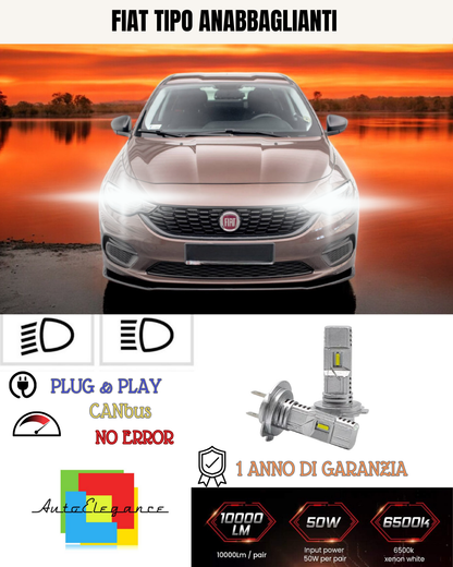 🔥KIT LED H7 FIAT TIPO 6000K BIANCO ANABBAGLIANTI🔥