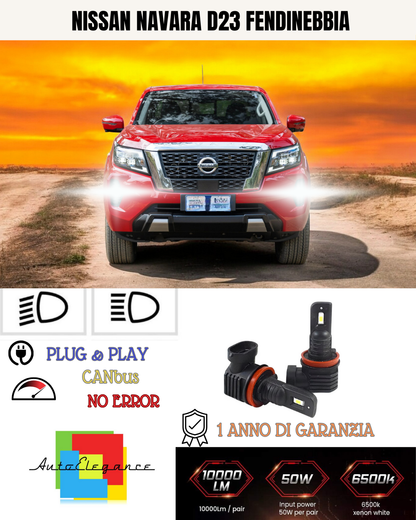 🔥KIT LED H11  NISSAN NAVARA D23 6000K BIANCO FENDINEBBIA 🔥