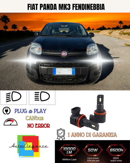 ⭐KIT LED H11  FIAT PANDA MK3 6000K BIANCO FENDINEBBIA ⭐