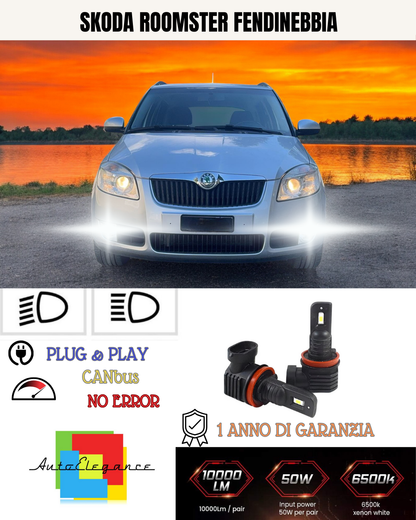 💫KIT LED HB4 SKODA ROOMSTER 6000K BIANCO FENDINEBBIA 💫