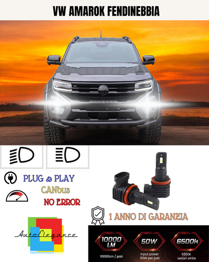 💫KIT LED HB4 VW AMAROK 6000K BIANCO FENDINEBBIA 💫