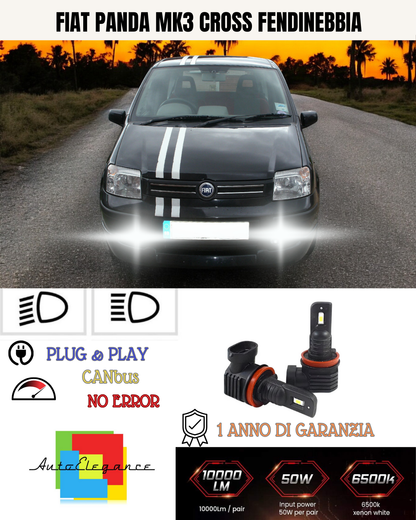 ⭐KIT LED H11 FIAT PANDA MK3 CROSS 6000K BIANCO FENDINEBBIA ⭐