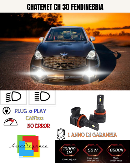 ⭐KIT LED H11 CHATENET CH 30 6000K BIANCO FENDINEBBIA ⭐