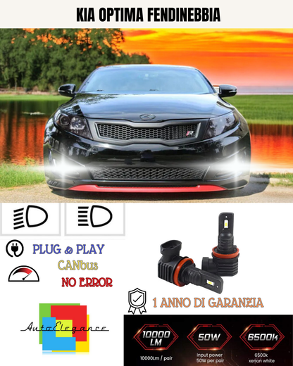 ⭐KIT LED H8 KIA OPTIMA 6000K BIANCO FENDINEBBIA ⭐