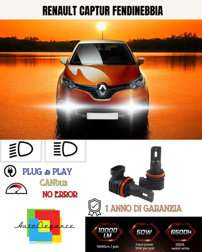 ⭐KIT LED H11 RENAULT CAPTUR 6000K BIANCO FENDINEBBIA ⭐