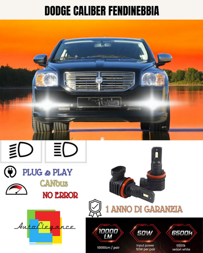 ⭐KIT LED H10 DODGE CALIBER 6000K BIANCO FENDINEBBIA ⭐