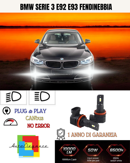 💫KIT LED H8 BMW SERIE 3 E92 E93 6000K BIANCO FENDINEBBIA 💫