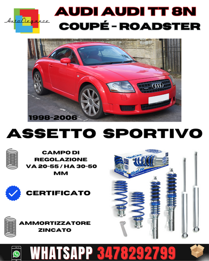Assetto sportivo BlueLine adatto per Audi TT 8N Coupé-Roadster 1998- 2006