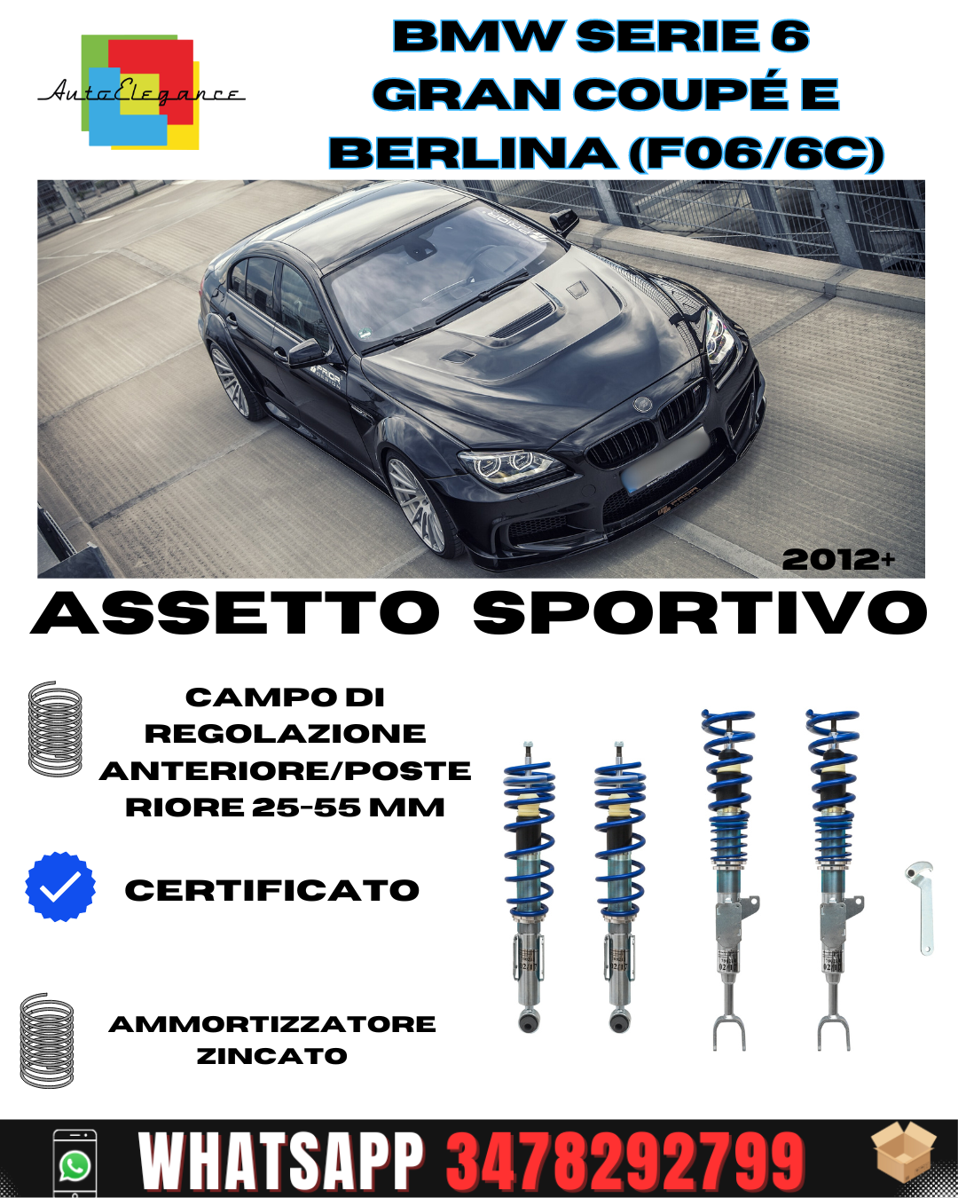 BlueLine sports suspension suitable for BMW 6 Series Gran Coupé and Sedan F06 