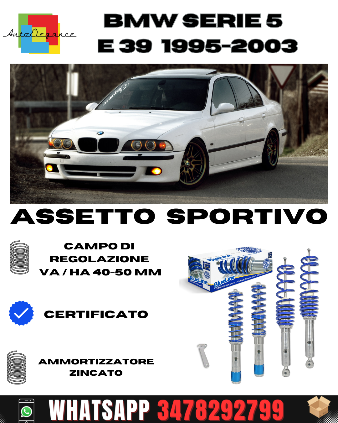 BlueLine sports suspension suitable for BMW 5 series E39 1995-2003 