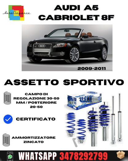 Sports suspension suitable for Audi A5 Cabriolet 8F 2009-2011 