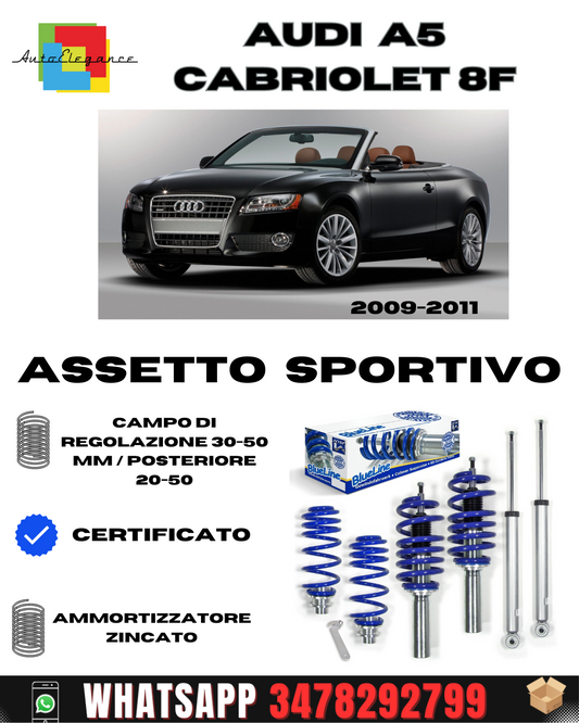 Sports suspension suitable for Audi A5 Cabriolet 8F 2009-2011 