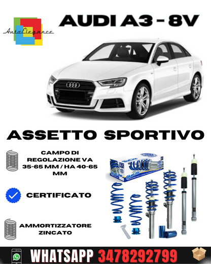 Sports suspension suitable for Audi A3 8V 