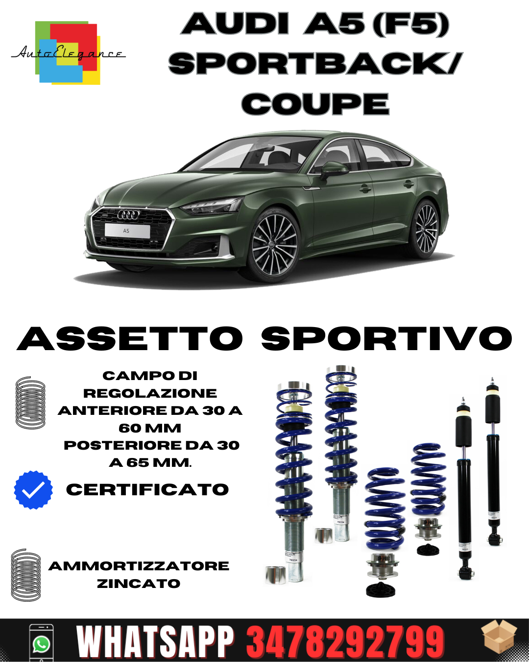 Sports suspension suitable for Audi A5 (F5) Sportback/ Coupe 