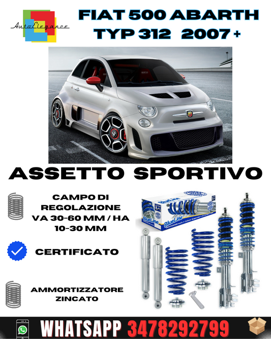 BlueLine sports suspension suitable for Fiat 500 Abarth Typ 312 2007+ 