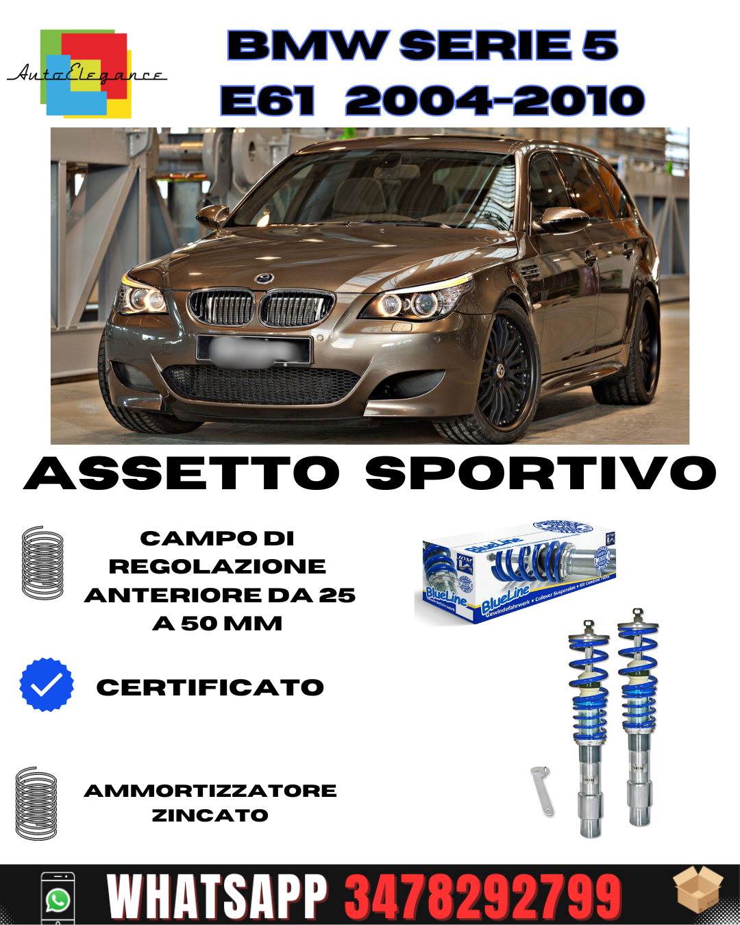 BlueLine sports suspension suitable for BMW 5 series E61 2004-2010 