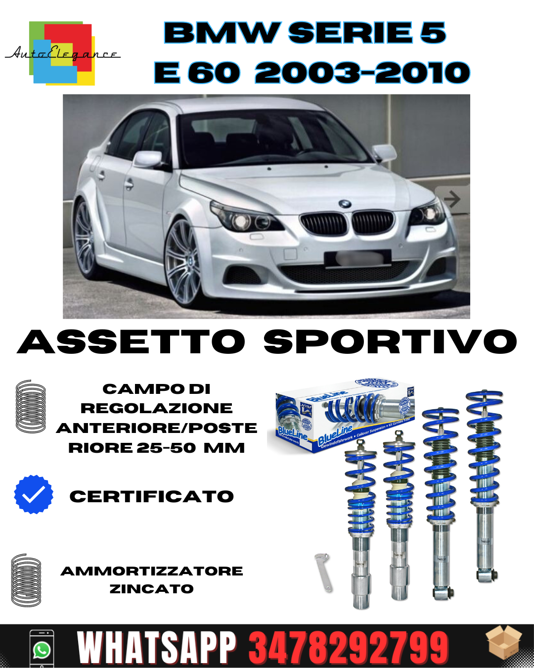 BlueLine sports suspension suitable for BMW 5 series E60 2003-2010 