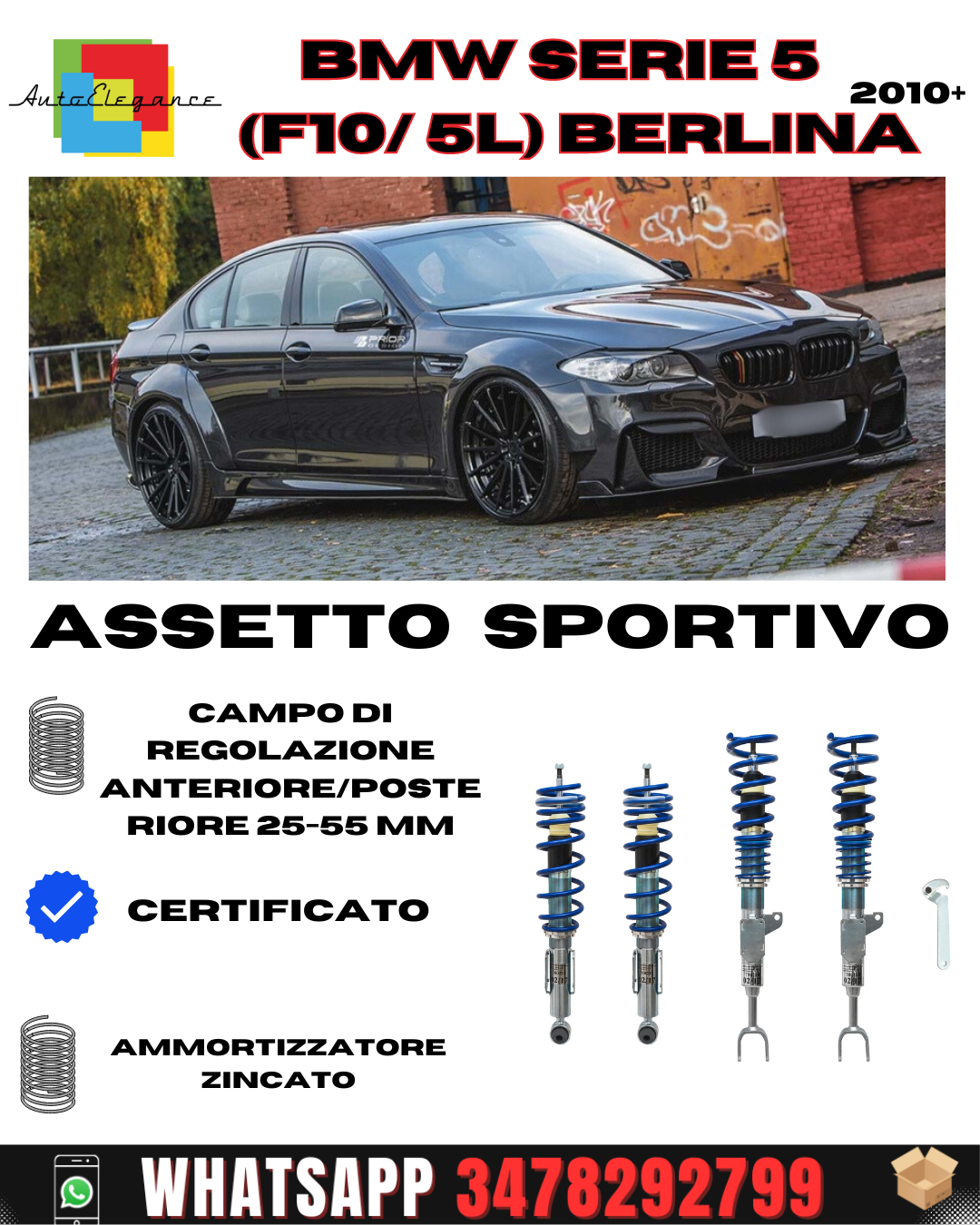 BlueLine sports suspension suitable for BMW 5 series (F10/ 5L) sedan 2010+ 