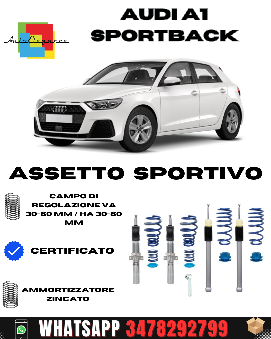 BlueLine sports suspension suitable for Audi A1 Sportback 