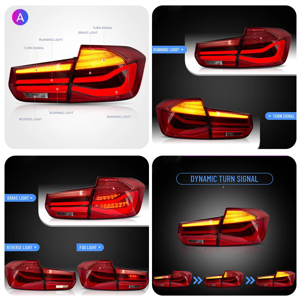 💎TAIL LIGHTS SUITABLE FOR BMW F35 F30 318i 318Li 320i 3 series 2013-18 BLACK 💎