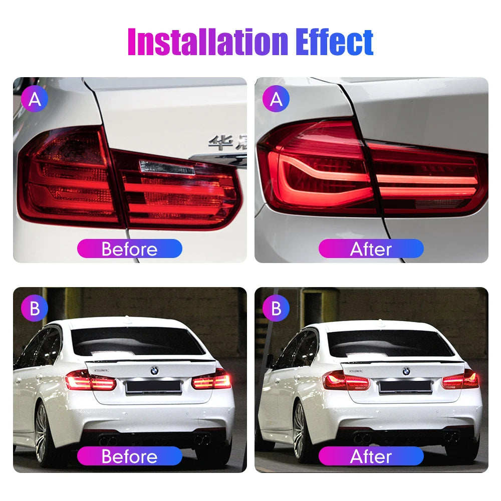💎TAIL LIGHTS SUITABLE FOR BMW F35 F30 318i 318Li 320i 3 series 2013-18 BLACK 💎