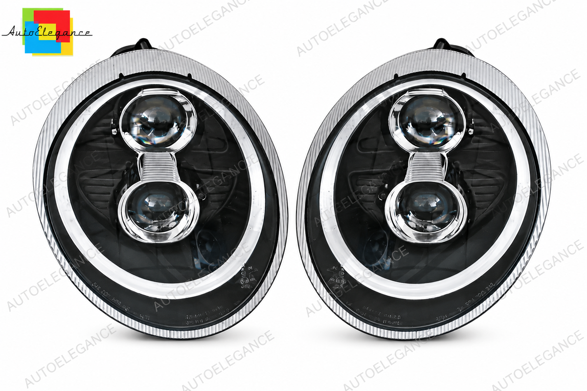 👉ART.2702 Set Fari Xenon D2S Angel Eyes Vetro Trasparente Nero Porsche 04-09👈