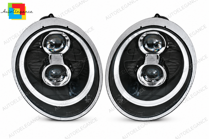 👉ART.2702 Set Fari Xenon D2S Angel Eyes Vetro Trasparente Nero Porsche 04-09👈