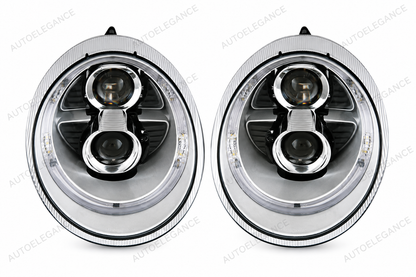 👉ART.11142 Fari Anteriori Angel Eyes Vetro Trasparente adatto per Porsche 04-09