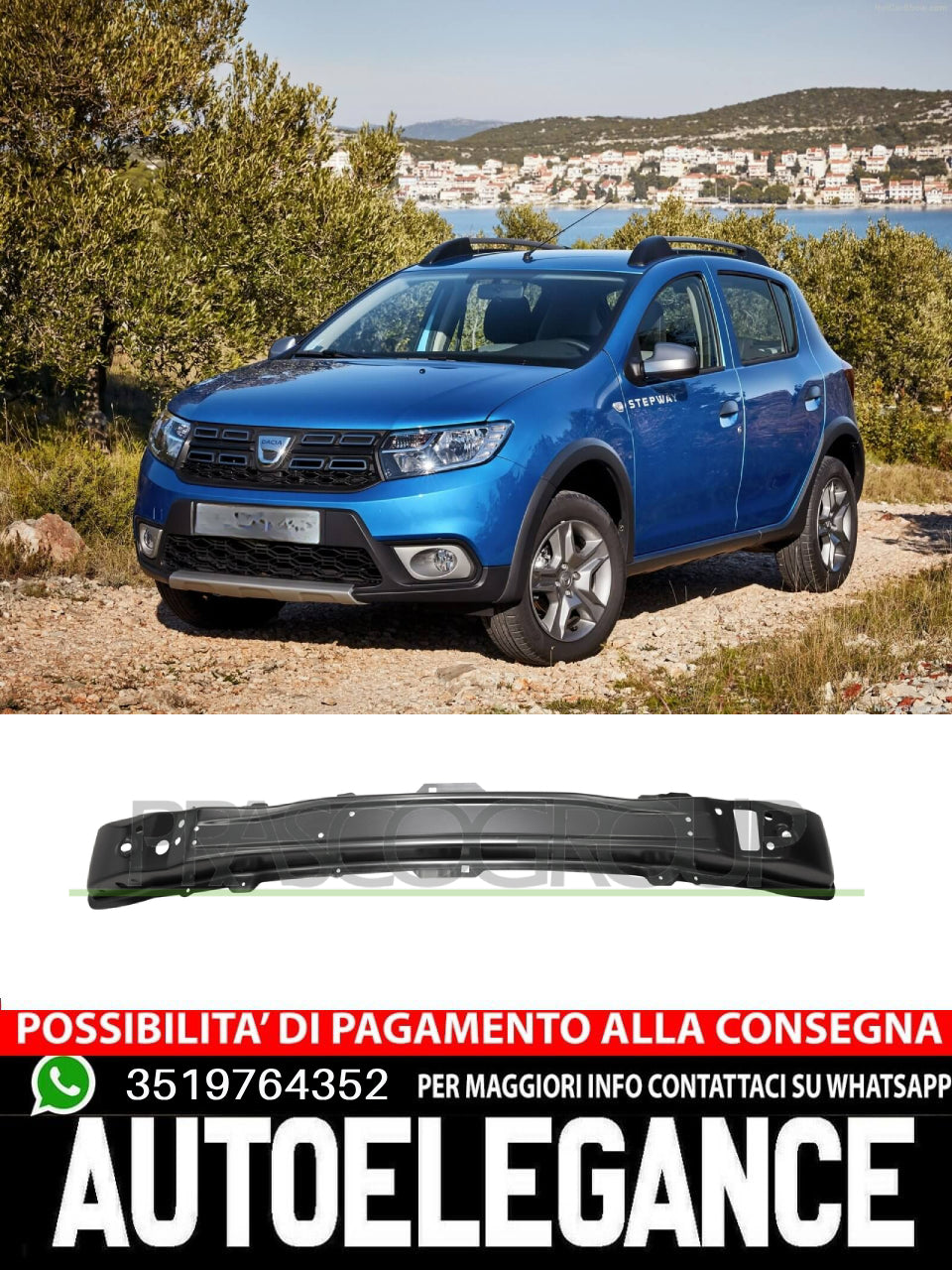 Supporto Paraurti ANTERIORE Prasco per Dacia  752107934R