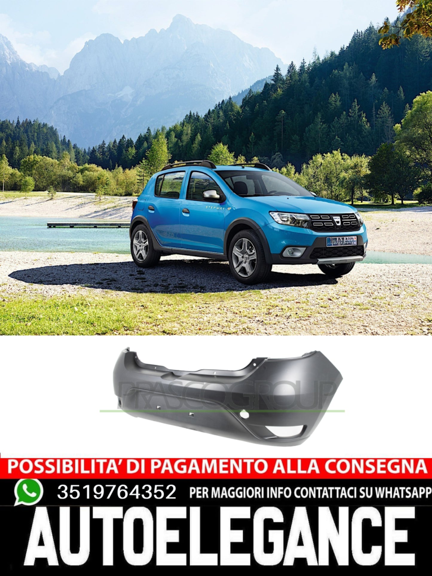 Paraurti Prasco Posteriore CON PRIMER per DACIA SANDERO 850105804S