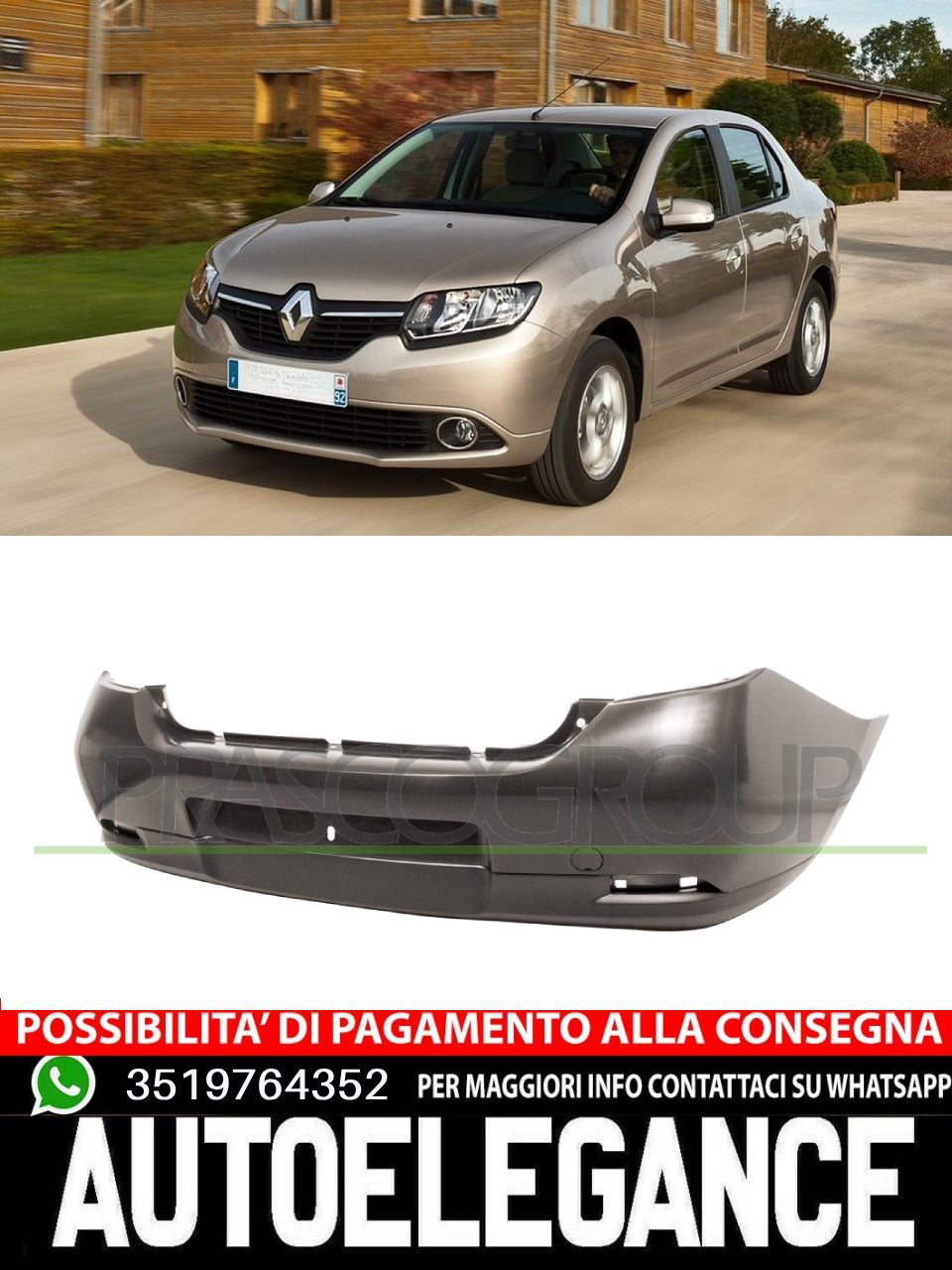 Paraurti Prasco Posteriore per DACIA LOGAN NO PRIMER CON TRACCE PDC 850106781R