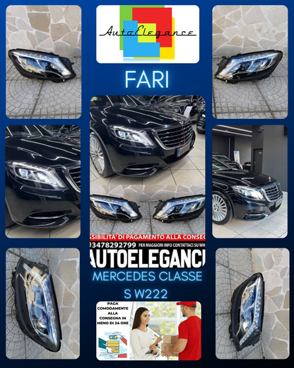 FARI ANTERIORI "USATI" PER MERCEDES-BENZ CLASSE S W222 LOOK ELEGANTE