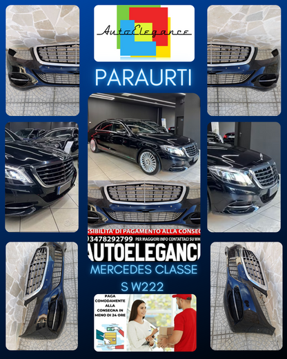 PARAURTI ANTERIORE "USATO" PER MERCEDES-BENZ CLASSE S W222 LOOK NERO LUCIDO