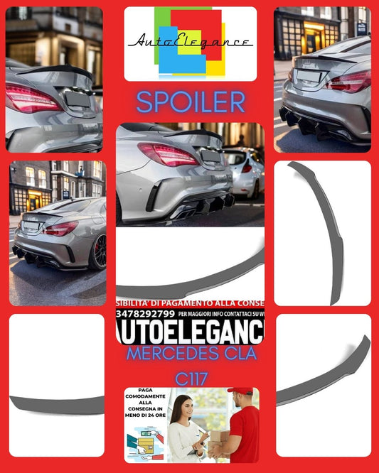 SPOILER POSTERIORE ADATTO PER MERCEDES-BENZ CLA C117 LOOK NERO DESIGN SPORTIVO
