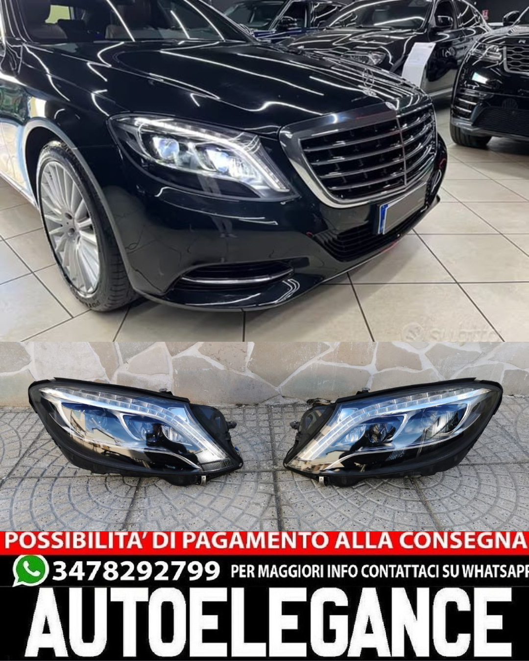 FARI ANTERIORI "USATI" PER MERCEDES-BENZ CLASSE S W222 LOOK ELEGANTE
