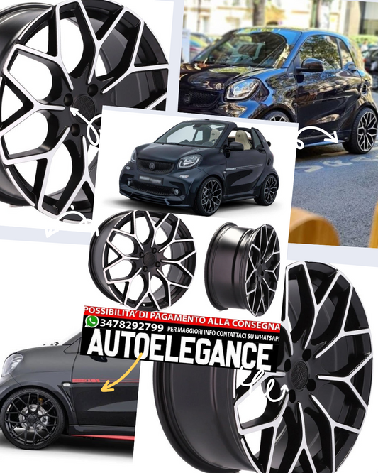 CERCHI IN LEGA DA 16" ADATTI PER SMART FORFOUR II FORTWO III LOOK SPORTIVO