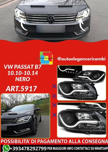 ART.5917 FARI ANTERIORI VW PASSAT B7 10.10-10.14 NERO