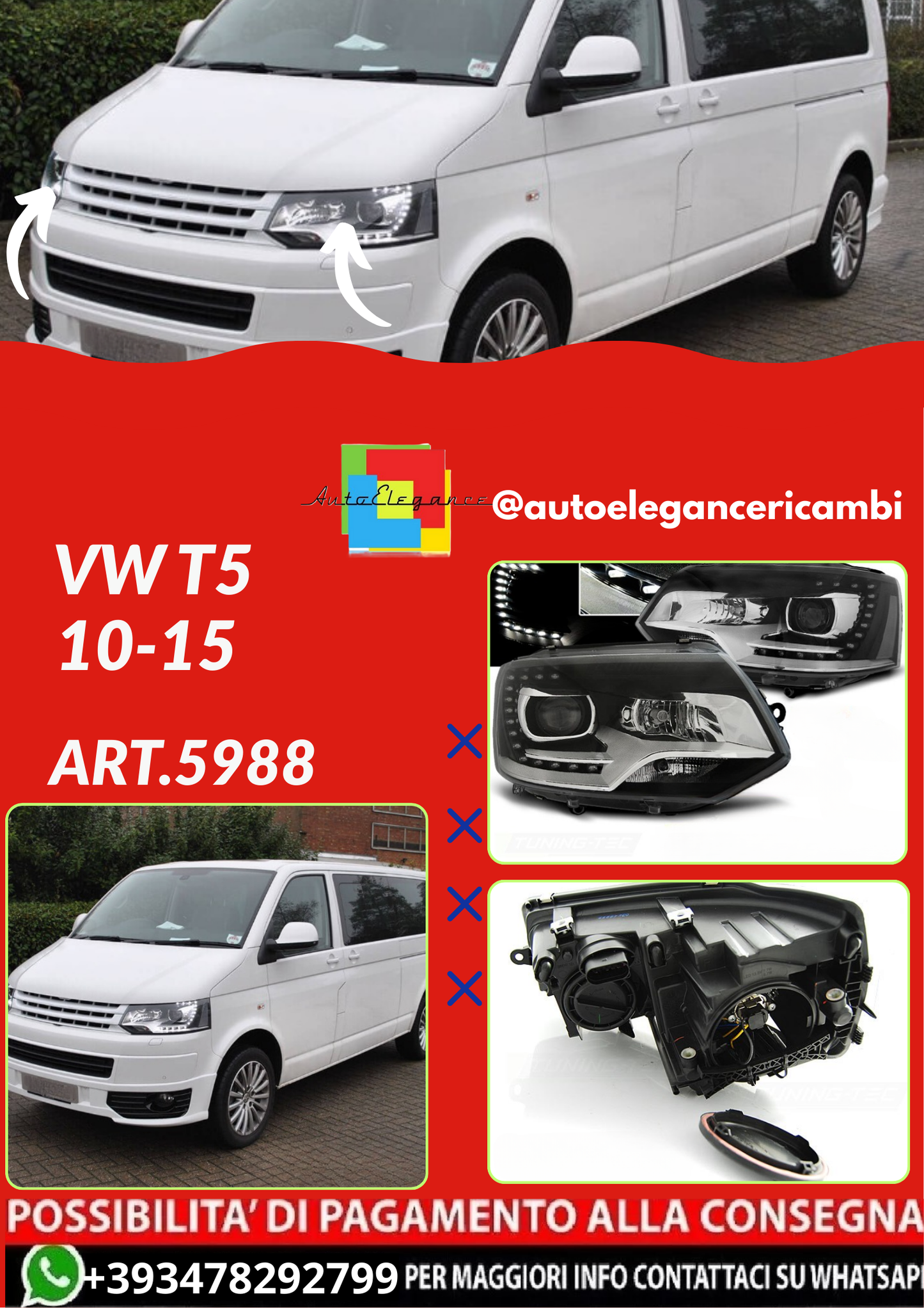💕ART.5988 FARI  ANTERIORI VW T5 10-15💕