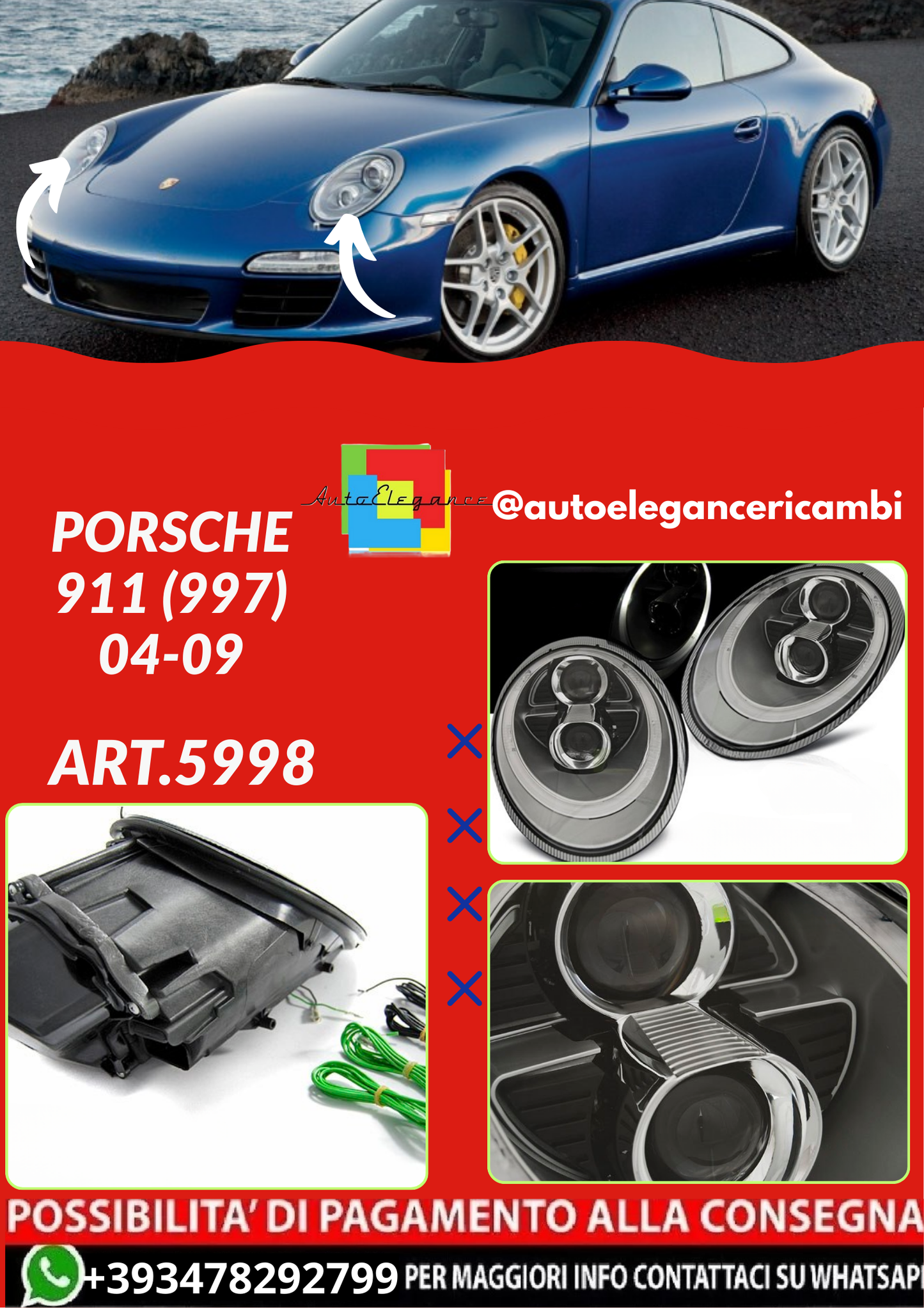 ART.5998   FARI  ANTERIORI  PORSCHE 911 (997) 04-09