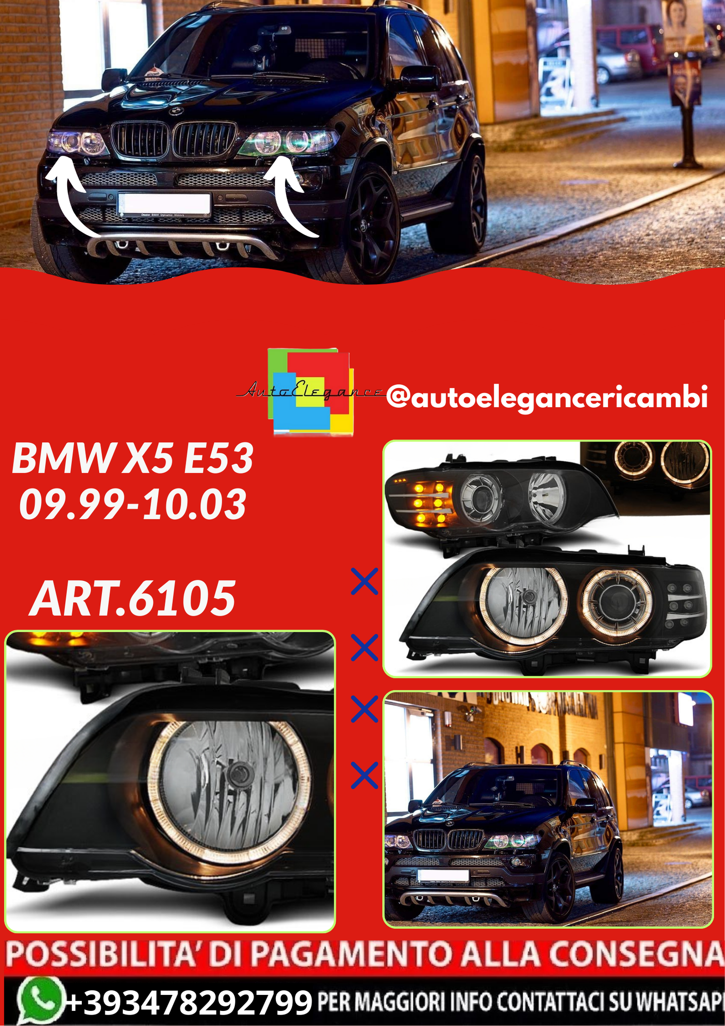 ART.6105 FARI INTERIORI BMW X5 E53 09.99-10.03