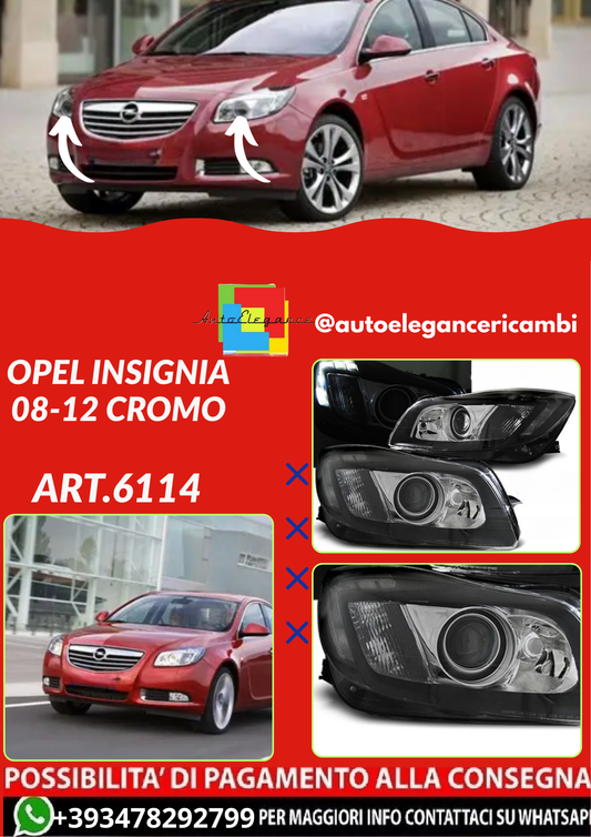 ART.6114 FARI  ANTERIORI INSIGNIA OPEL 08-12 TRU DRL NERO