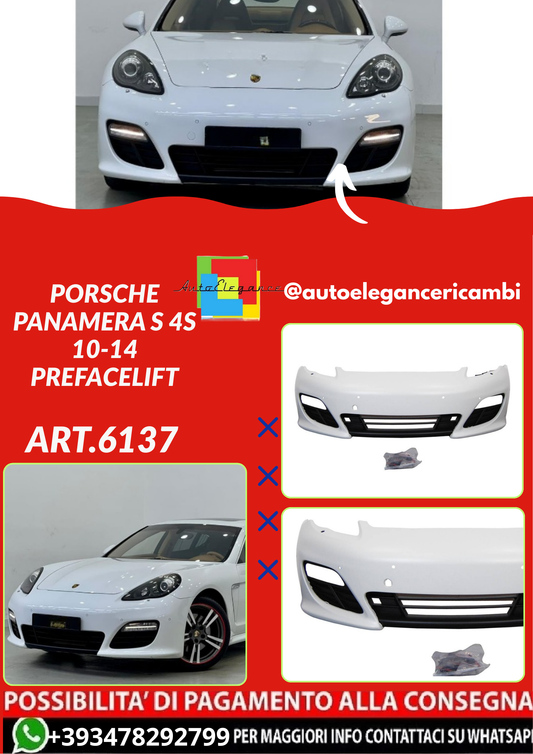 ART.6137 Paraurti Anteriore Porsche Panamera S 4S 10-14 Prefacelift