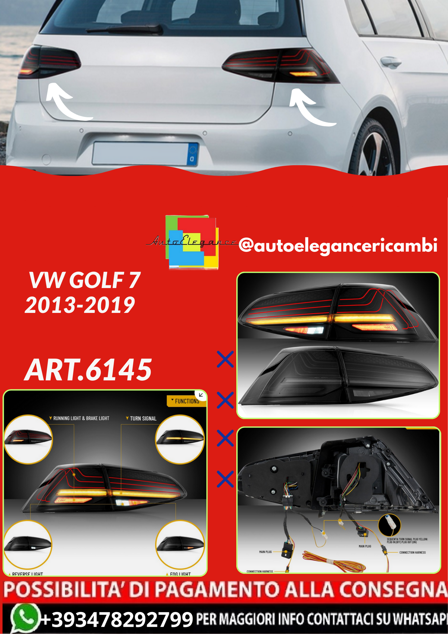 ART.6145  FARI  POSTERIORI  VW GOLF 7 2013-2019