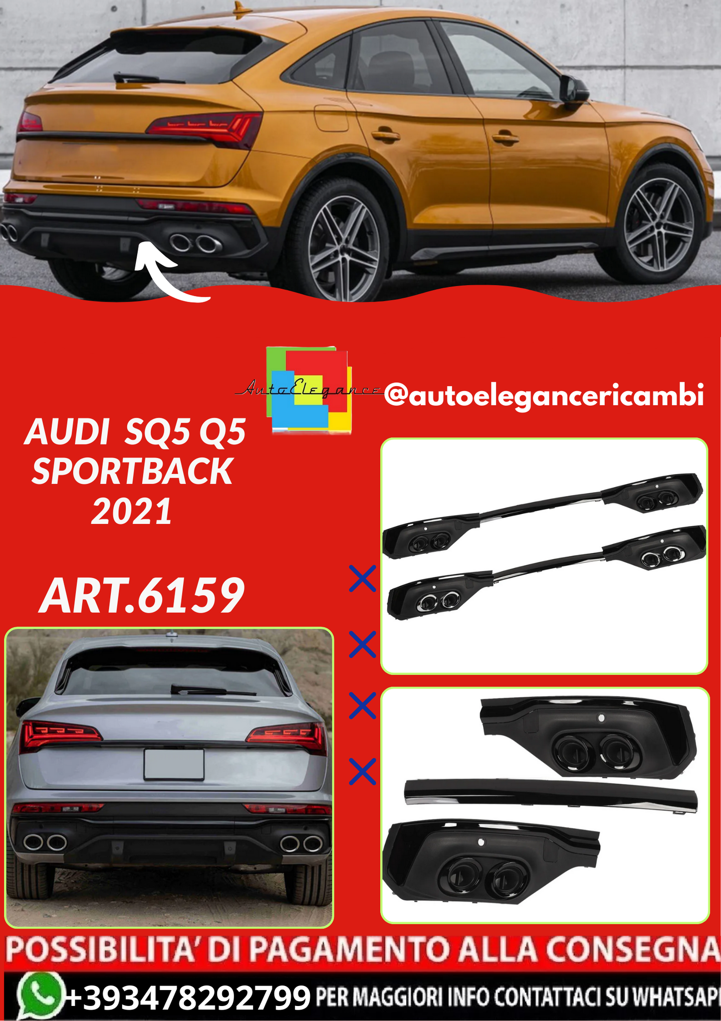 ART.6159  DIFFUSORI AUDI  SQ5 Q5 Sportback 2021